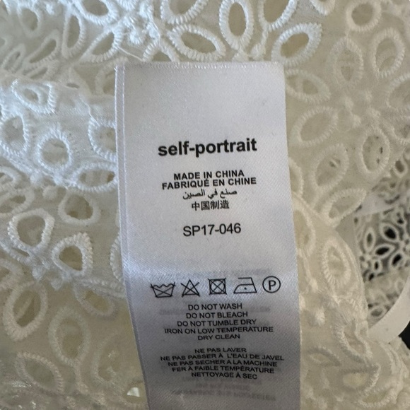 Self-Portrait - Ruffle Cutwork Lace Organza Top White US 4 - Picture 8 of 8